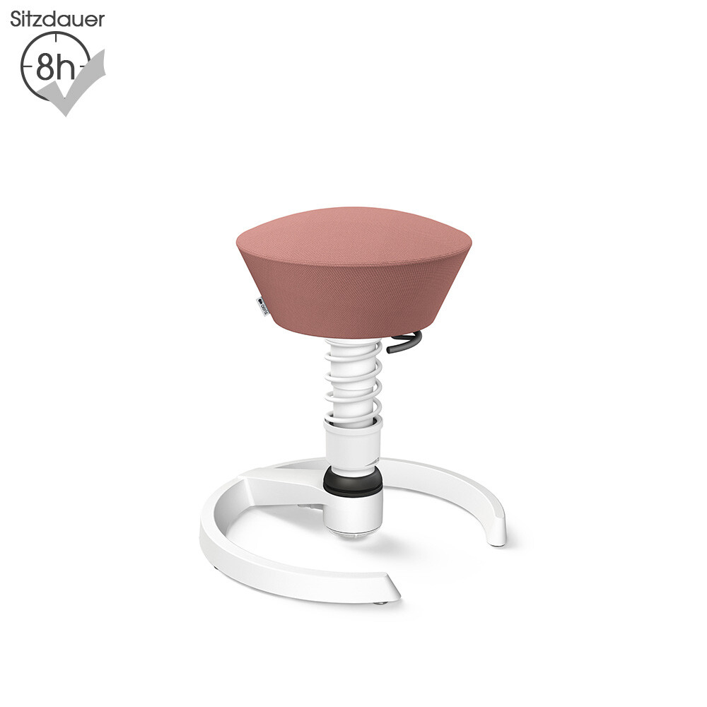 Aeris Swopper mit Gleitern | Wolle-unifarben: Blassrosa | Feder: Light | Gestell: Weiß