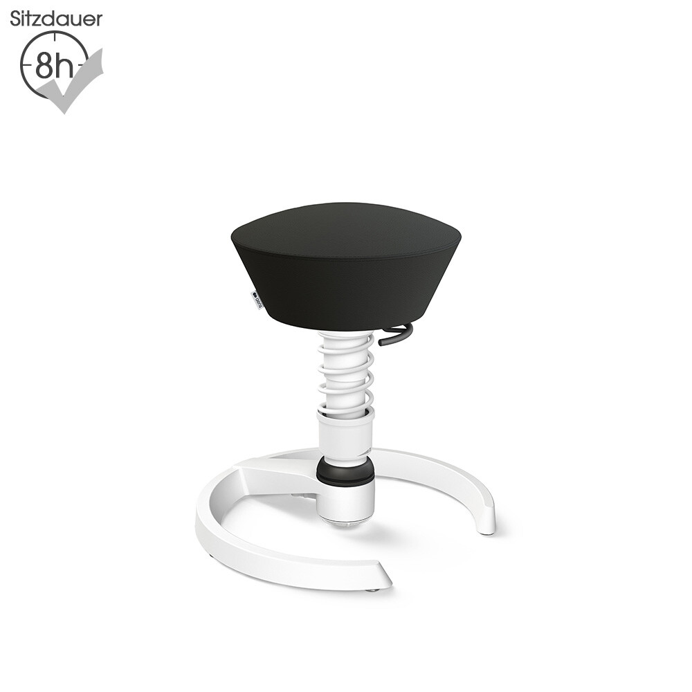 Aeris Swopper mit Gleitern | Kunstleder: Schwarz | Feder: Light | Gestell: Weiß