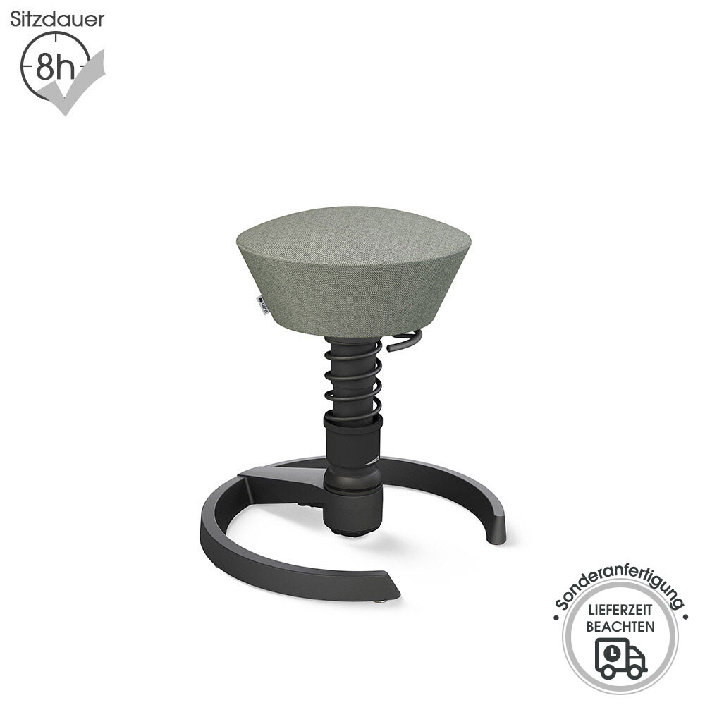 Aeris Swopper mit Gleitern | Wolle-meliert: Grau | Feder: Low | Gestell: Schwarz