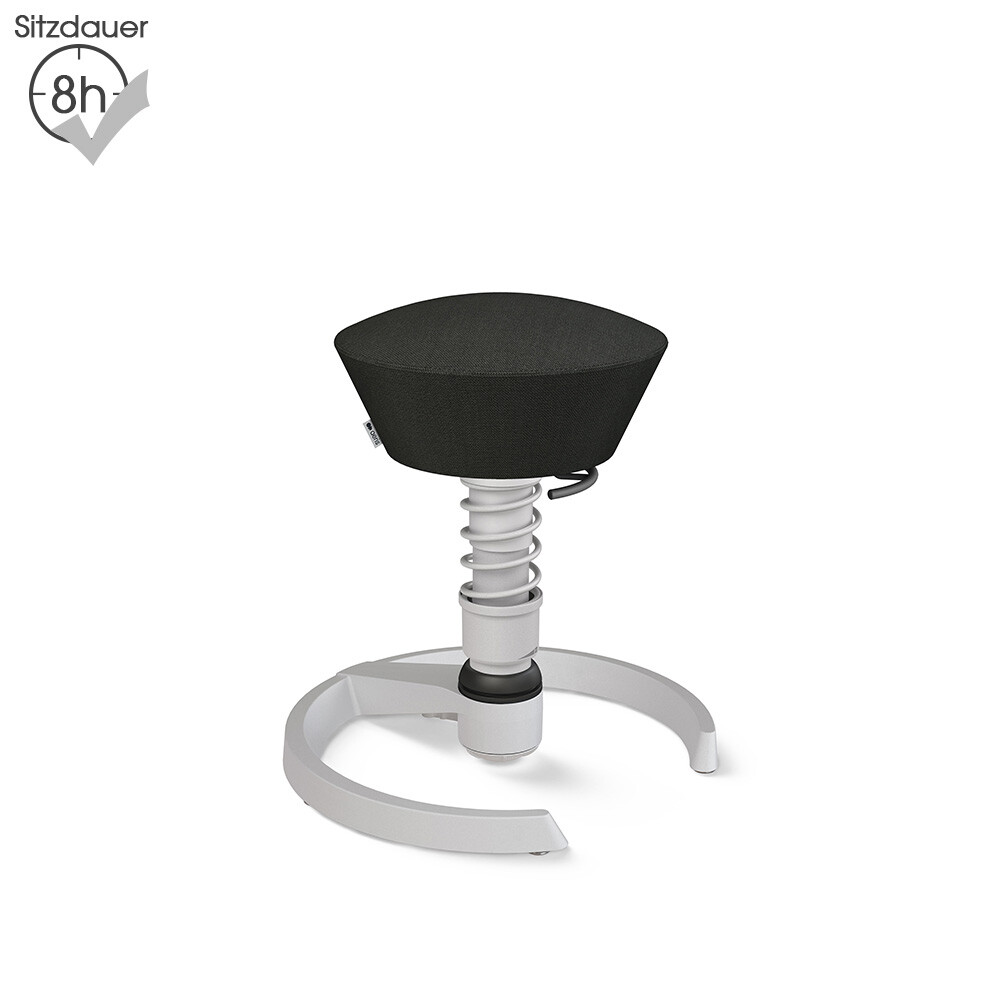 Aeris Swopper mit Gleitern | Wolle-meliert: Schwarz | Feder: Low | Gestell: Hellgrau-metallic