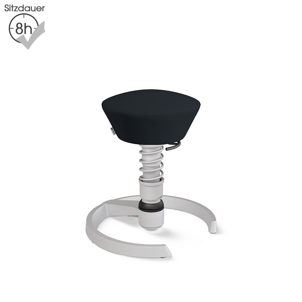 Aeris Swopper mit Gleitern | Recyceltes Polyester: Schwarz | Feder: Low | Gestell: Hellgrau Metallic