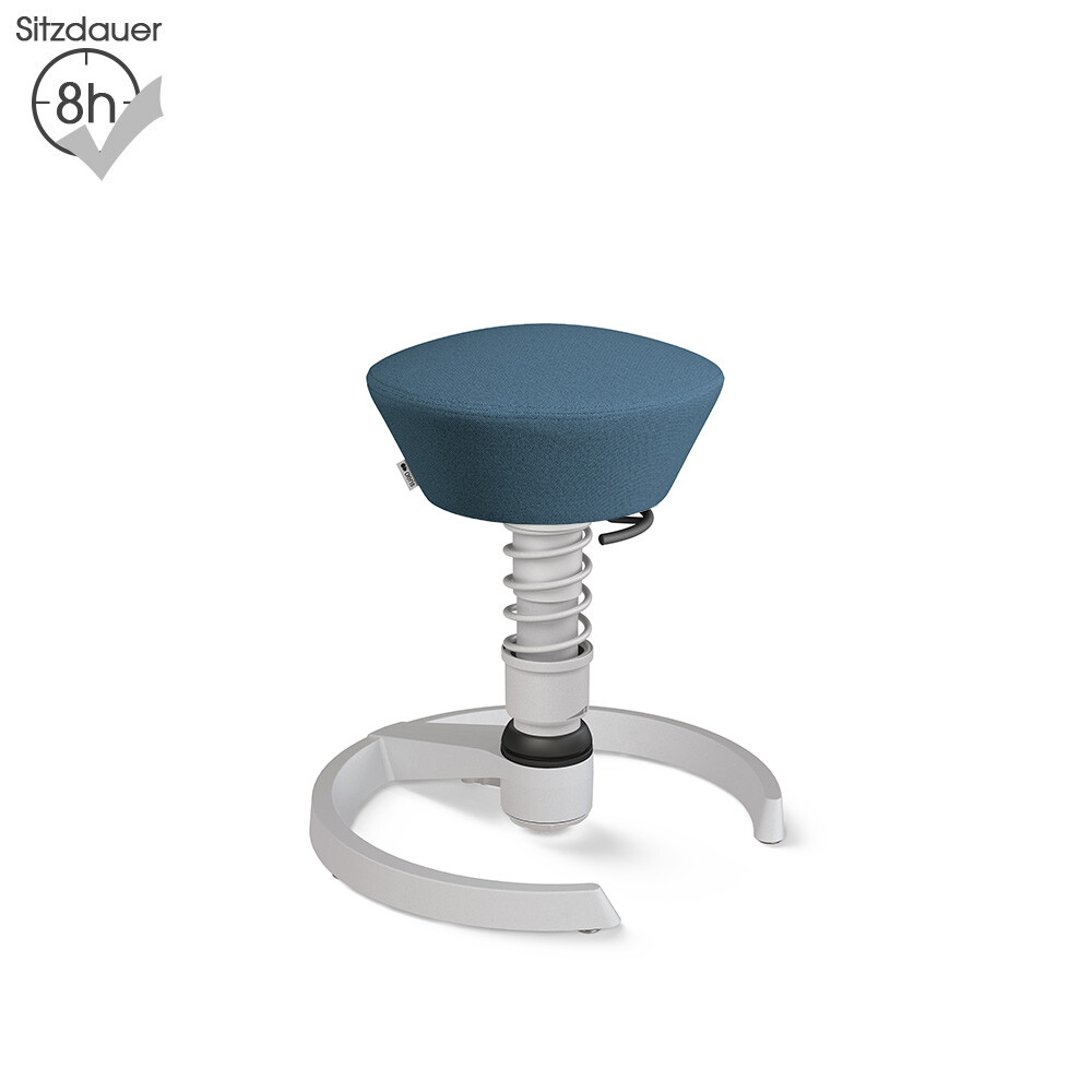 Aeris Swopper mit Gleitern | Recyceltes Polyester: Blau meliert | Feder: Low | Gestell: Hellgrau Metallic