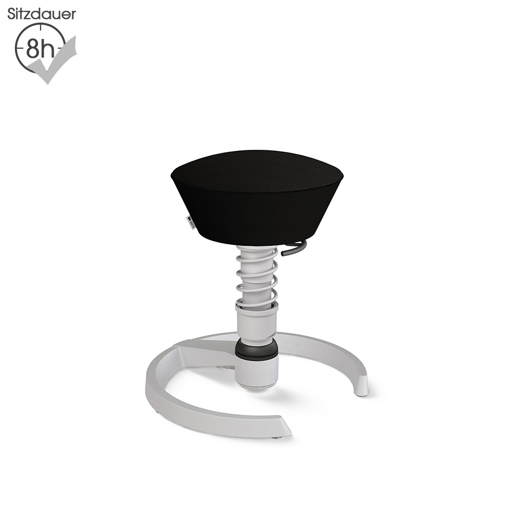Aeris Swopper mit Gleitern | Air-Mesh: Schwarz | Feder: Low | Gestell: Hellgrau-metallic