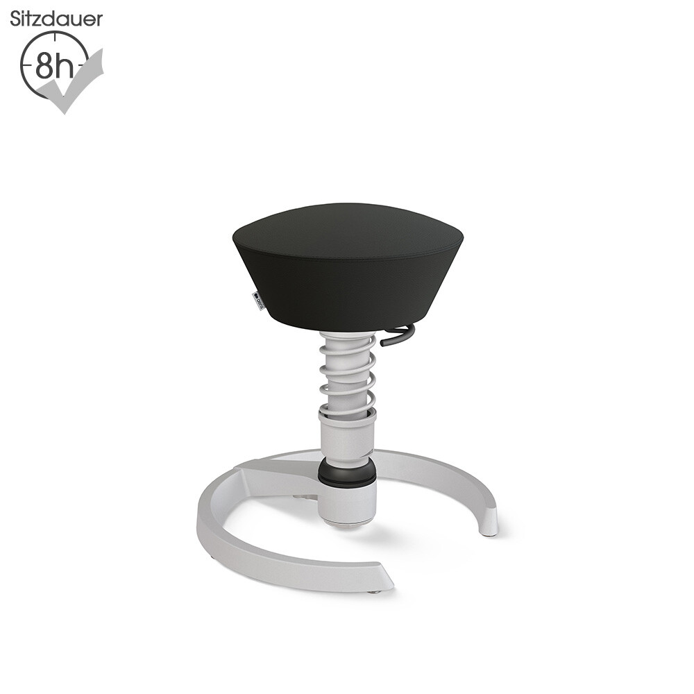 Aeris Swopper mit Gleitern | Kunstleder: Schwarz | Feder: Low | Gestell: Hellgrau-metallic