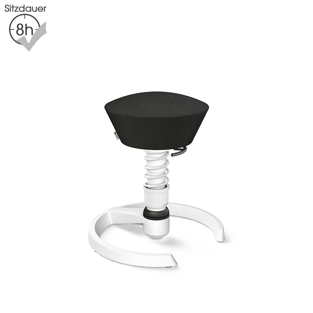 Aeris Swopper mit Gleitern | Wolle-meliert: Schwarz | Feder: Low | Gestell: Weiß