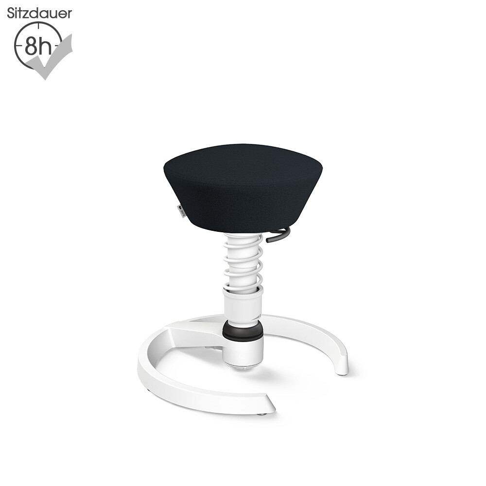 Aeris Swopper mit Gleitern | Recyceltes Polyester: Schwarz | Feder: Low | Gestell: Weiß