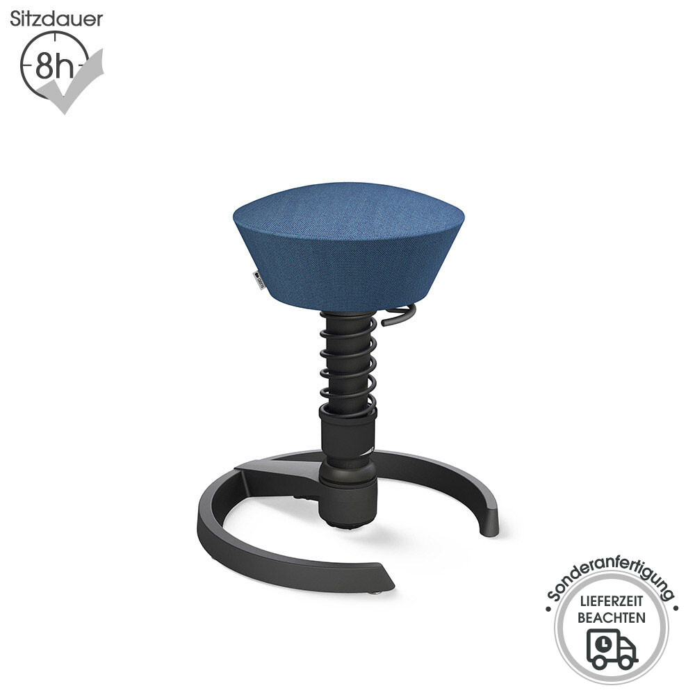 Aeris Swopper mit Gleitern | Wolle-meliert: Blau | Feder: Standard | Gestell: Schwarz