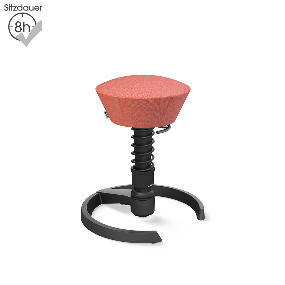 Aeris Swopper mit Gleitern | Wolle-meliert: Rosa-Rot | Feder: Standard | Gestell: Schwarz