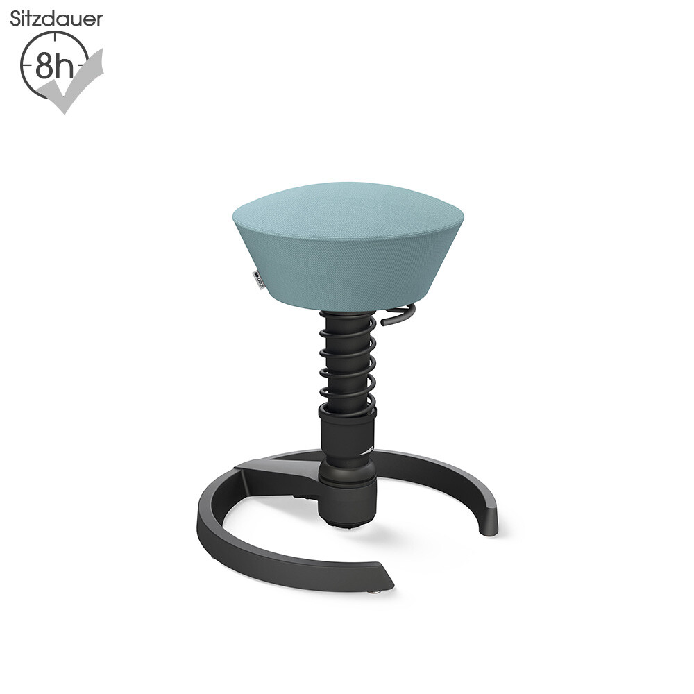 Aeris Swopper mit Gleitern | Wolle-unifarben: Pastellblau | Feder: Standard | Gestell: Schwarz