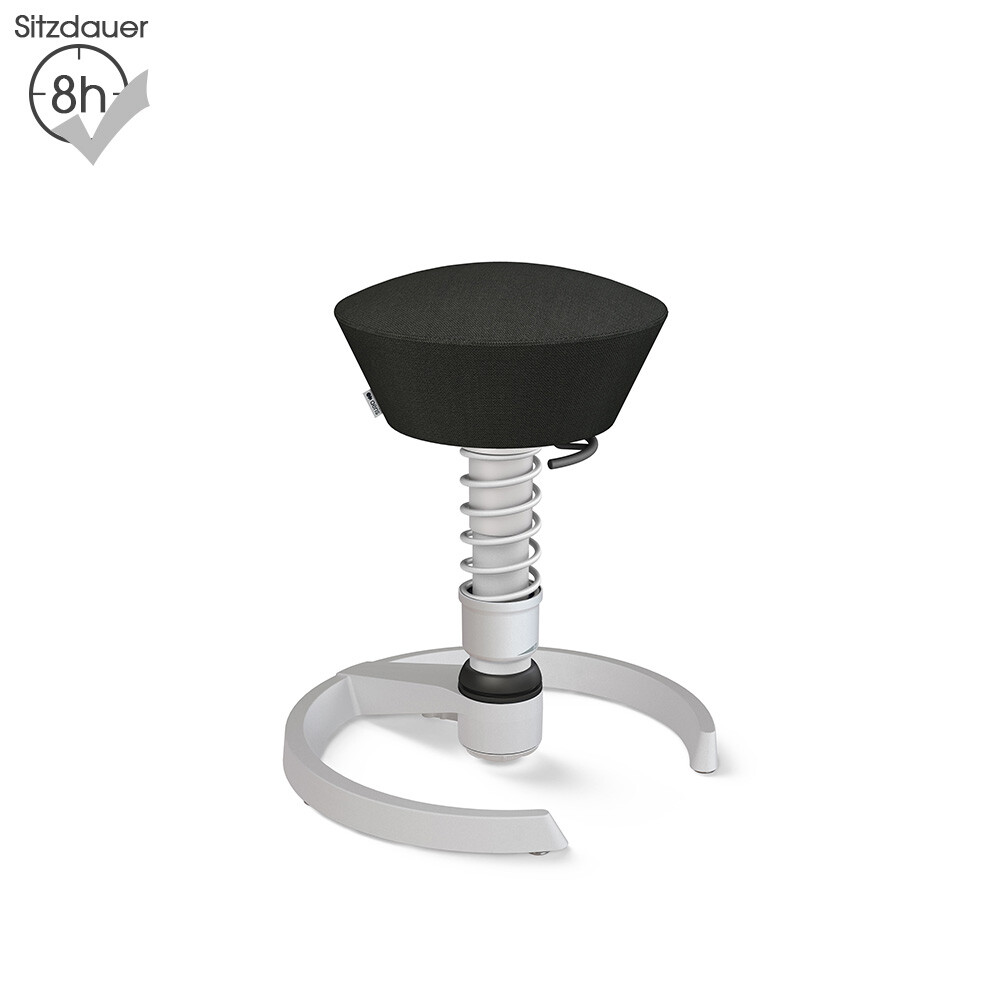 Aeris Swopper mit Gleitern | Wolle-meliert: Schwarz | Feder: Standard | Gestell: Hellgrau-metallic