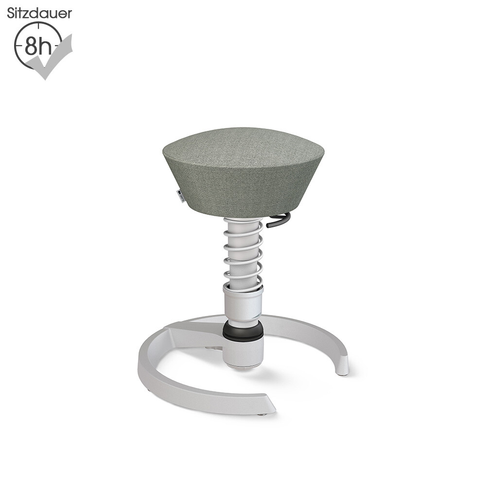 Aeris Swopper mit Gleitern | Wolle-meliert: Grau | Feder: Standard | Gestell: Hellgrau-metallic
