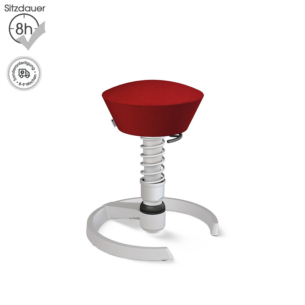 Aeris Swopper mit Gleitern | Wolle-meliert: Rot | Feder: Standard | Gestell: Hellgrau-metallic