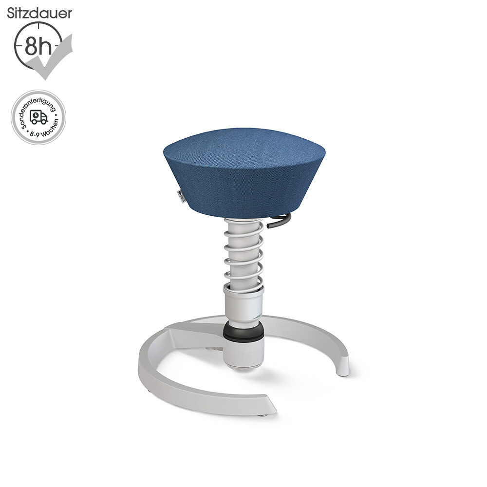 Aeris Swopper mit Gleitern | Wolle-meliert: Blau | Feder: Standard | Gestell: Hellgrau-metallic