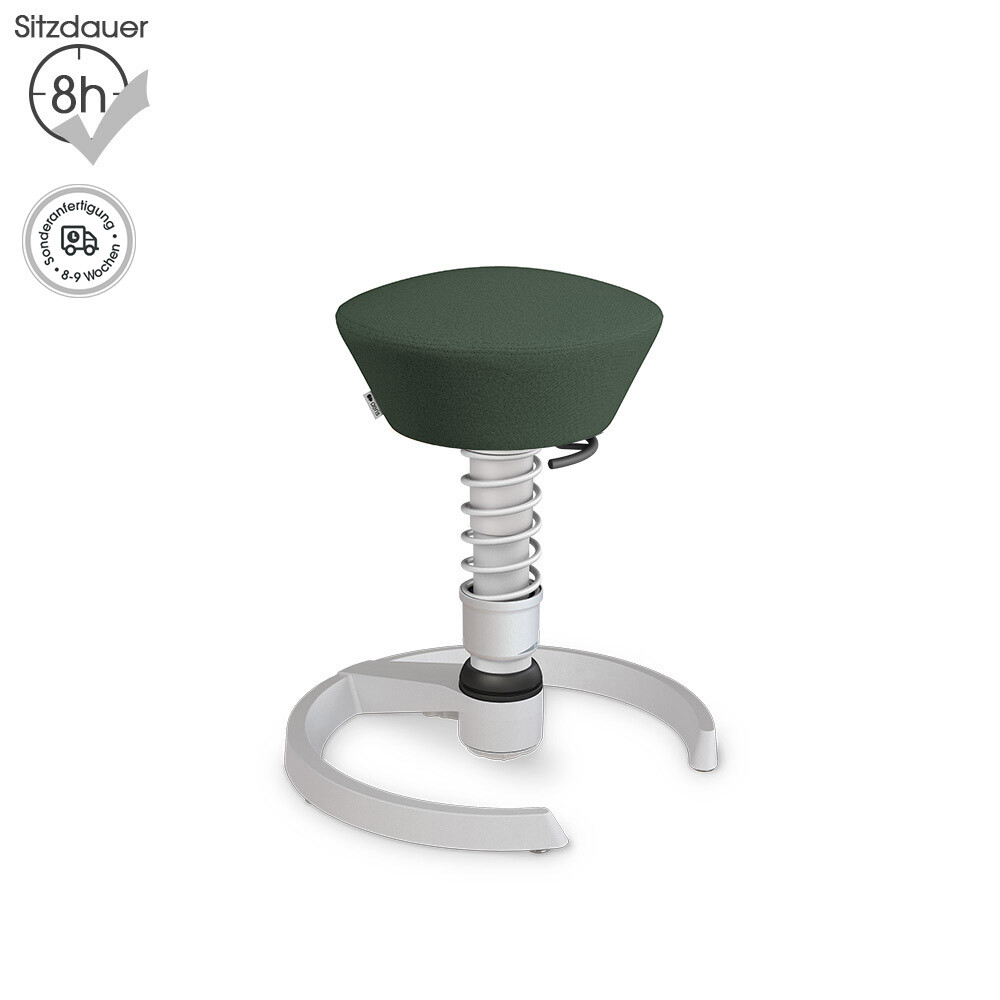 Aeris Swopper mit Gleitern | Recyceltes Polyester: Grün meliert | Feder: Standard | Gestell: Hellgrau Metallic