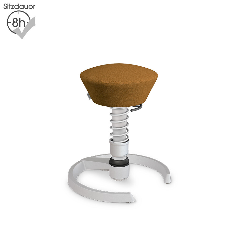 Aeris Swopper mit Gleitern | Recyceltes Polyester: Gelb-orange meliert | Feder: Standard | Gestell: Hellgrau Metallic