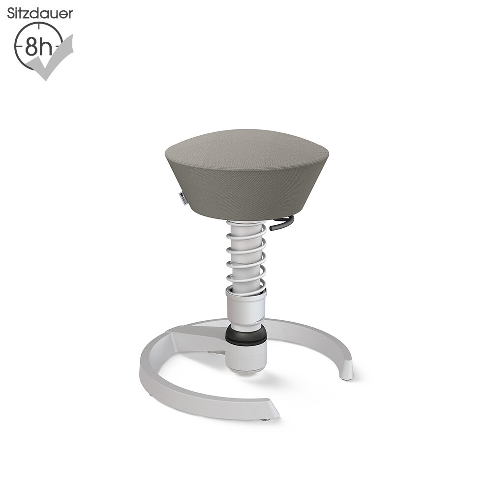 Aeris Swopper mit Gleitern | Wolle-unifarben: Grau | Feder: Standard | Gestell: Hellgrau-metallic