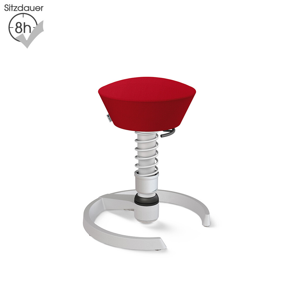 Aeris Swopper mit Gleitern | Wolle-unifarben: Rot | Feder: Standard | Gestell: Hellgrau-metallic