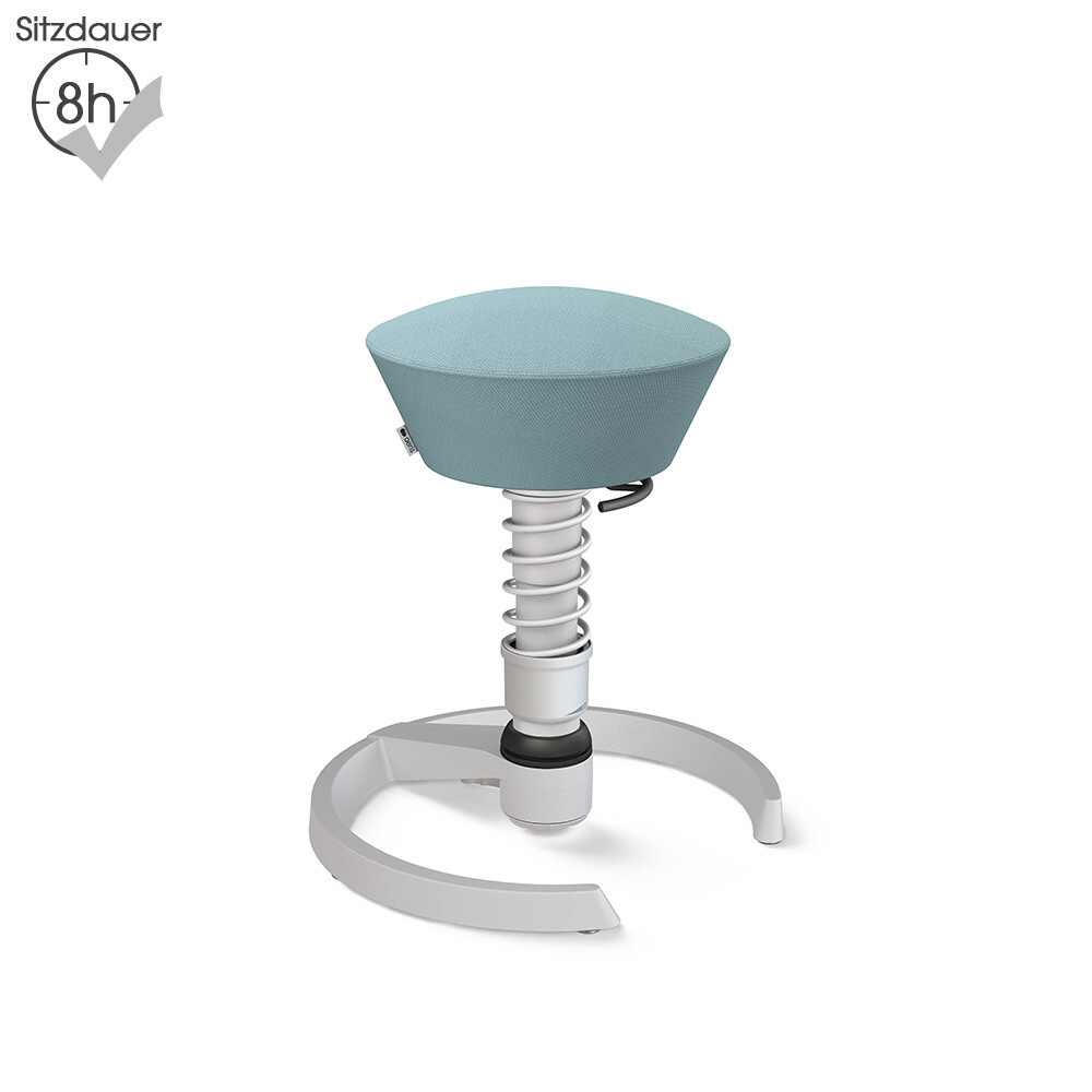Aeris Swopper mit Gleitern | Wolle-unifarben: Pastellblau | Feder: Standard | Gestell: Hellgrau-metallic