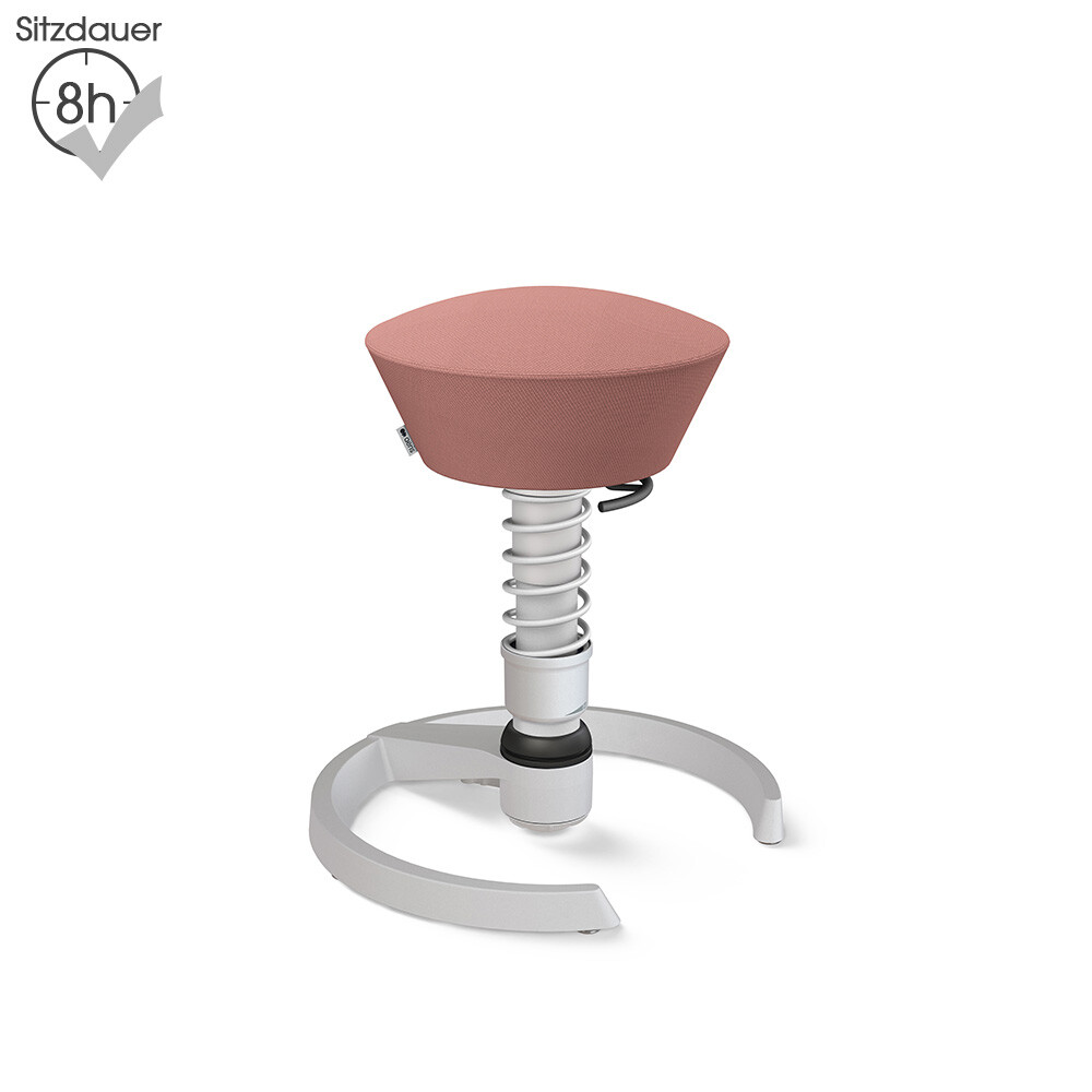 Aeris Swopper mit Gleitern | Wolle-unifarben: Blassrosa | Feder: Standard | Gestell: Hellgrau-metallic