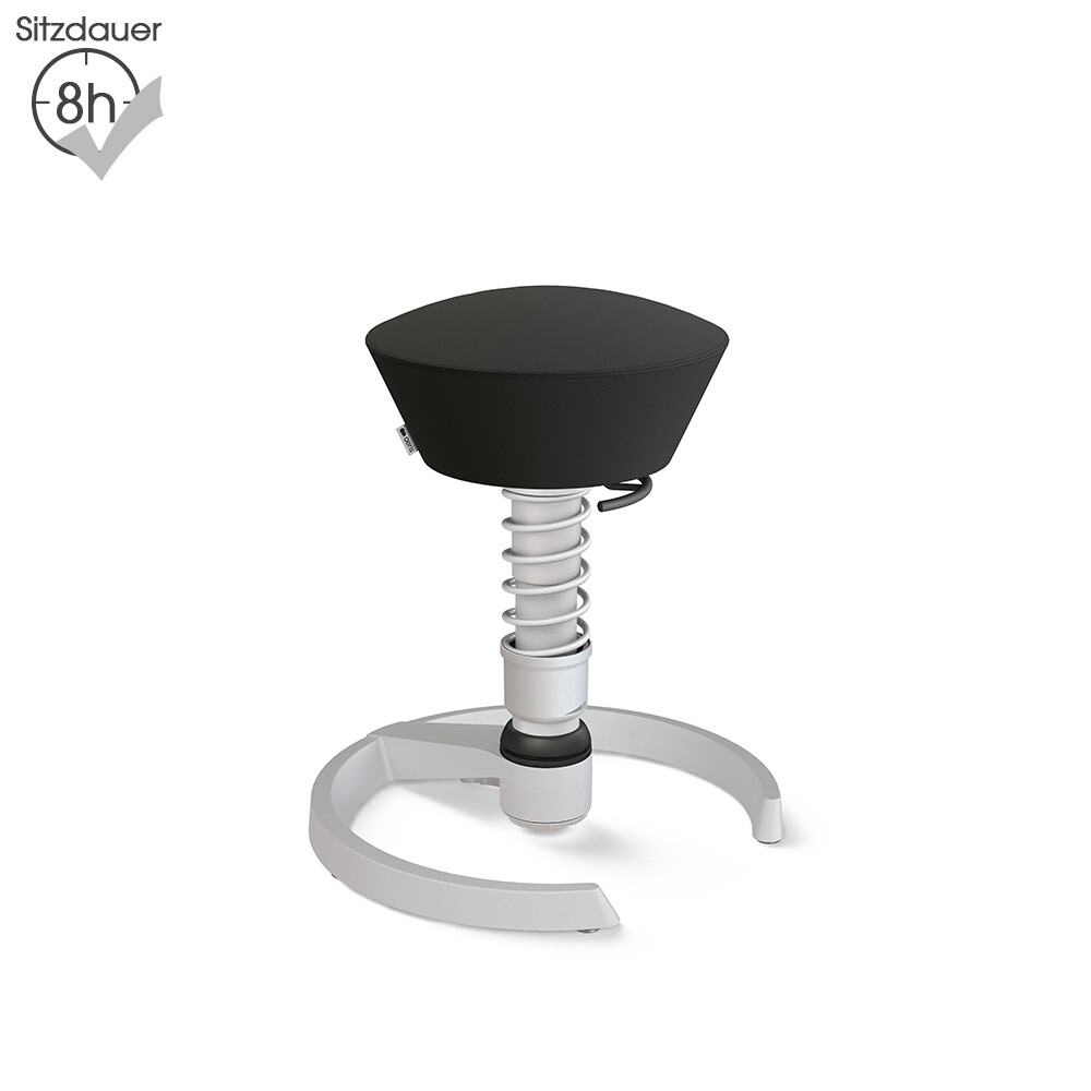 Aeris Swopper mit Gleitern | Kunstleder: Schwarz | Feder: Standard | Gestell: Hellgrau-metallic