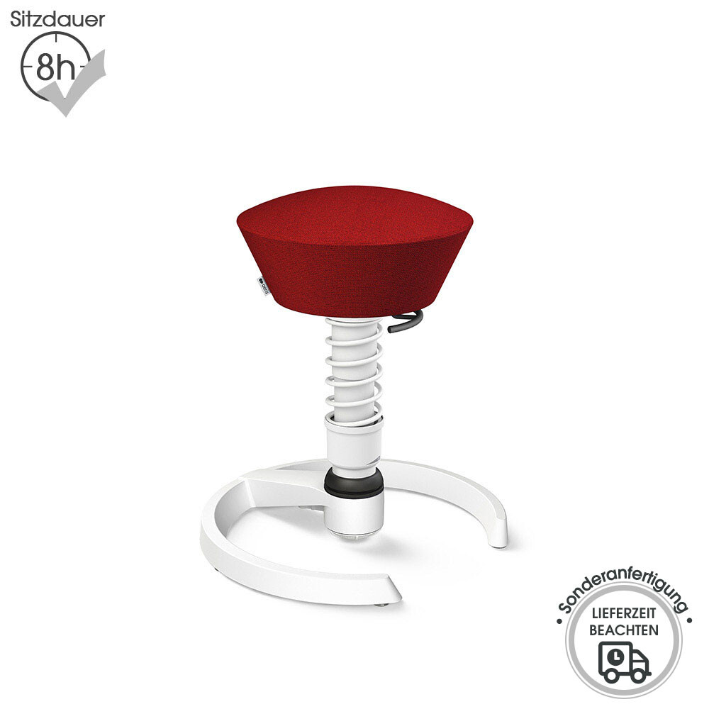 Aeris Swopper mit Gleitern | Wolle-meliert: Rot | Feder: Standard | Gestell: Weiß