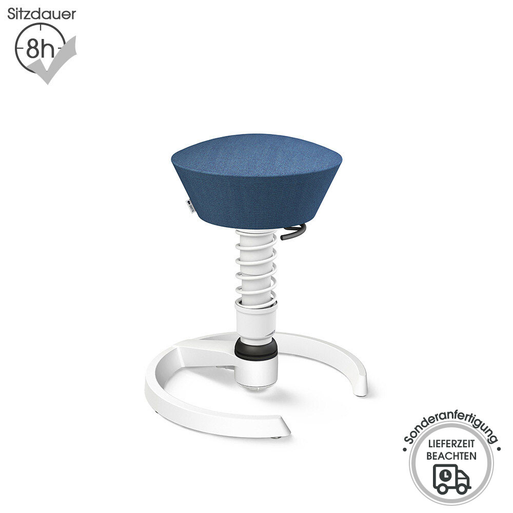 Aeris Swopper mit Gleitern | Wolle-meliert: Blau | Feder: Standard | Gestell: Weiß