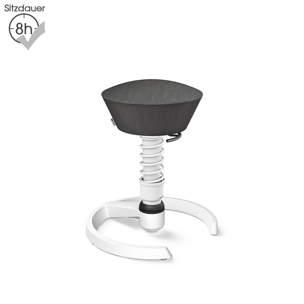 Aeris Swopper mit Gleitern | Wolle-meliert: Schiefergrau | Feder: Standard | Gestell: Weiß