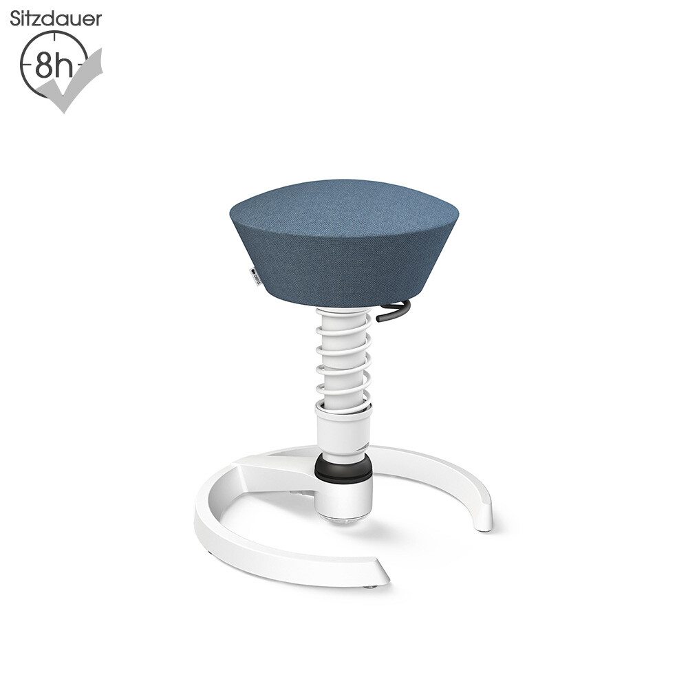 Aeris Swopper mit Gleitern | Wolle-meliert: Taubenblau | Feder: Standard | Gestell: Weiß