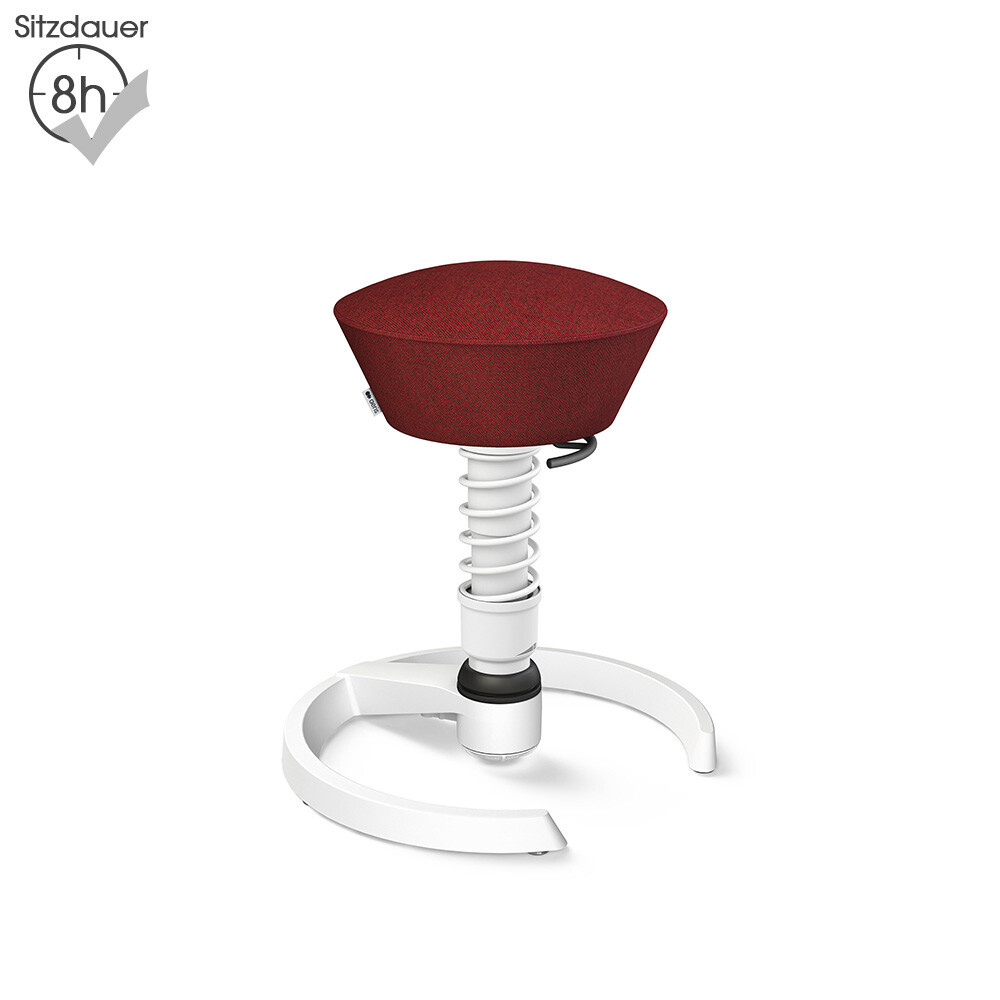 Aeris Swopper mit Gleitern | Wolle-meliert: Dunkelrot | Feder: Standard | Gestell: Weiß