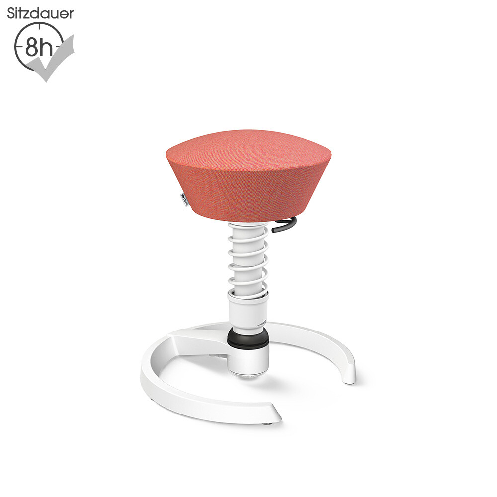 Aeris Swopper mit Gleitern | Wolle-meliert: Rosa-Rot | Feder: Standard | Gestell: Weiß