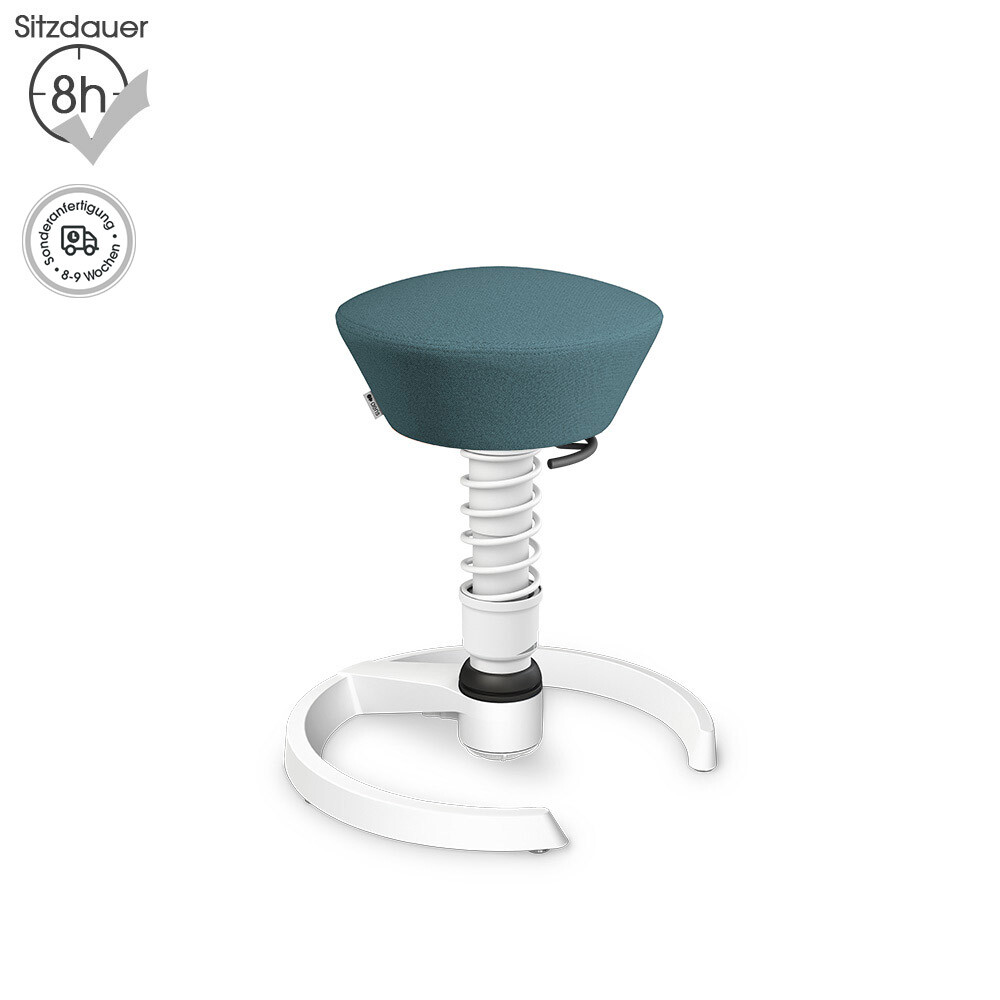 Aeris Swopper mit Gleitern | Recyceltes Polyester: Taubenblau meliert | Feder: Standard | Gestell: Weiß