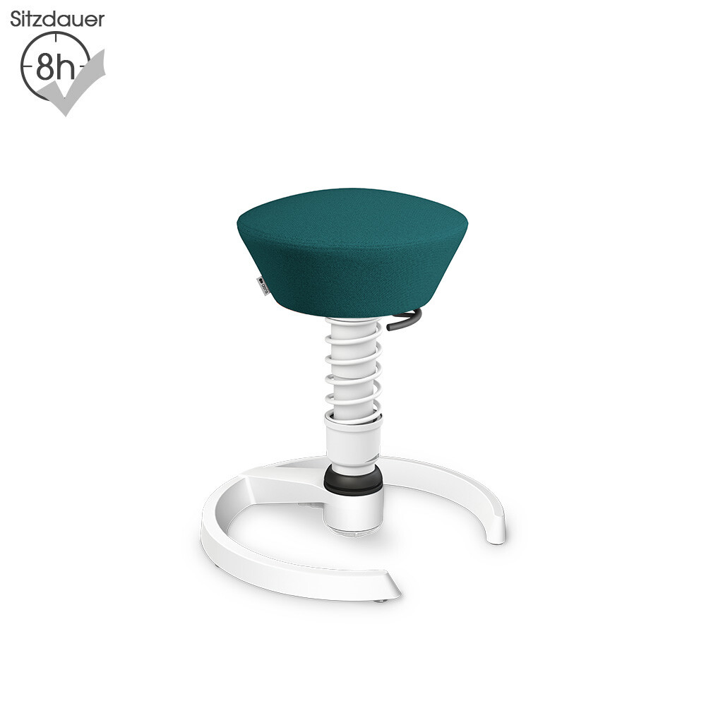 Aeris Swopper mit Gleitern | Recyceltes Polyester: Petrolblau meliert | Feder: Standard | Gestell: Weiß