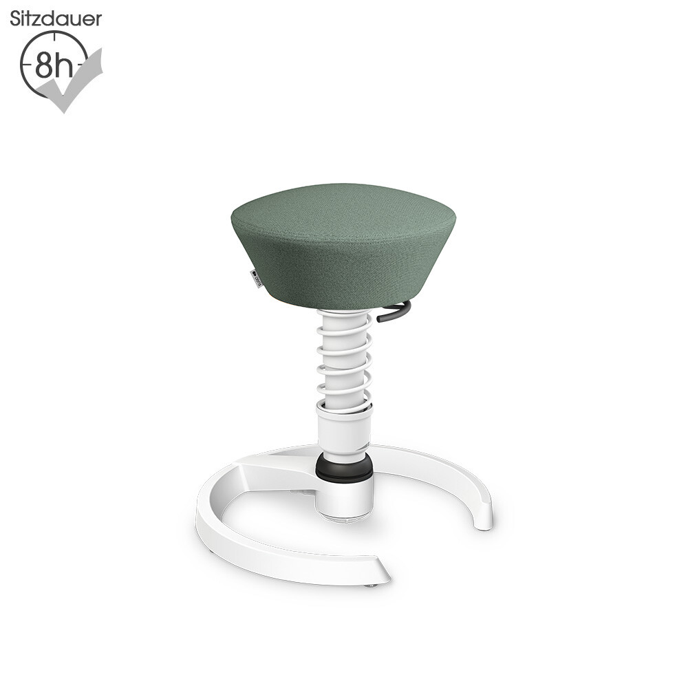 Aeris Swopper mit Gleitern | Recyceltes Polyester: Blassgrün meliert | Feder: Standard | Gestell: Weiß