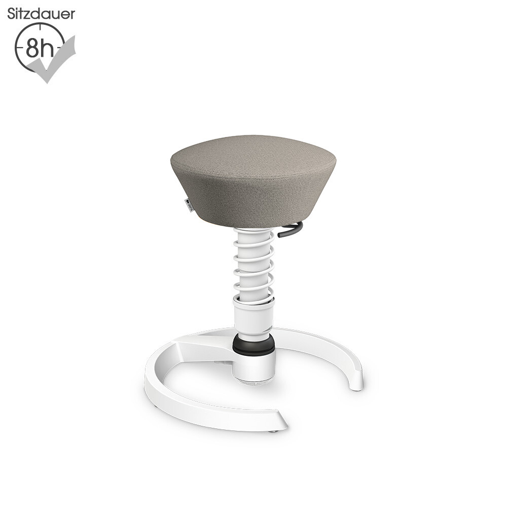 Aeris Swopper mit Gleitern | Recyceltes Polyester: Beige meliert | Feder: Standard | Gestell: Weiß