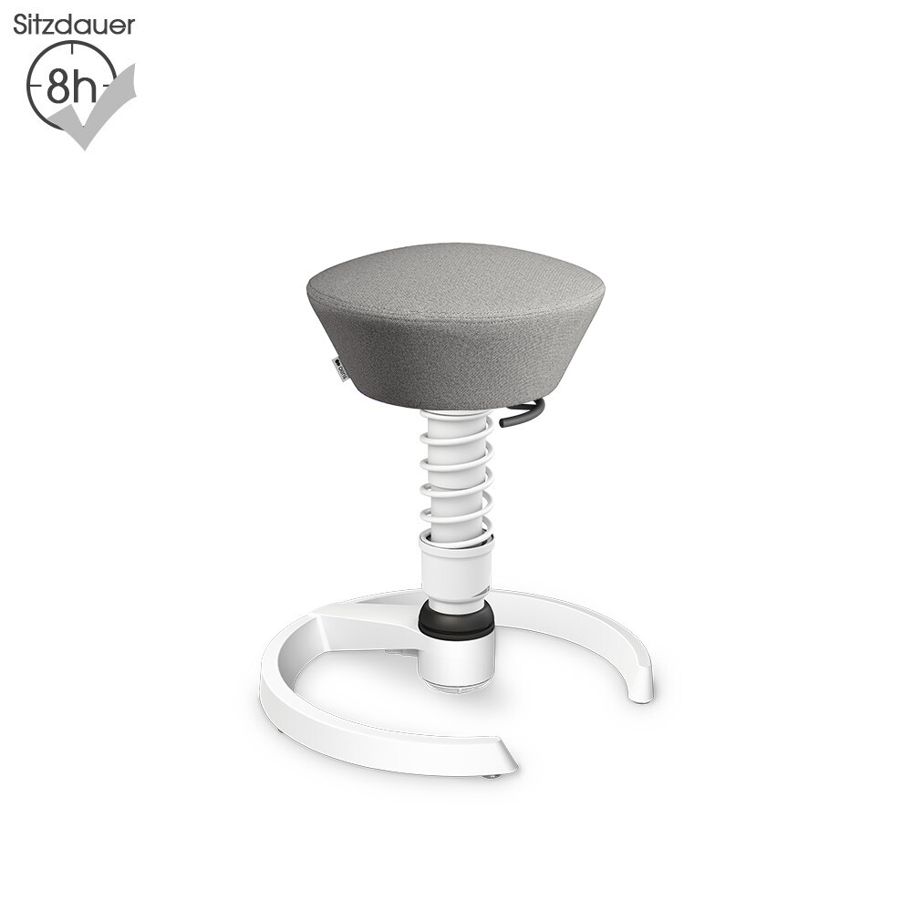 Aeris Swopper mit Gleitern | Recyceltes Polyester: Hellgrau meliert | Feder: Standard | Gestell: Weiß