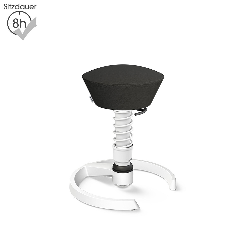 Aeris Swopper mit Gleitern | Leder: Schwarz | Feder: Standard | Gestell: Weiß