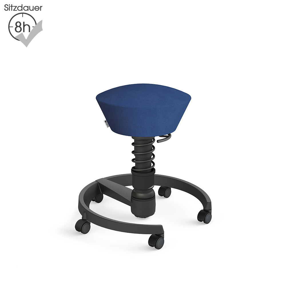 Aeris Swopper mit Rollen | Mikrofaser: Blau | Feder: Light | Gestell: Schwarz