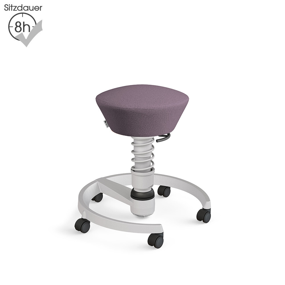 Aeris Swopper mit Rollen | Recyceltes Polyester: Hellviolett meliert | Feder: Light | Gestell: Hellgrau Metallic