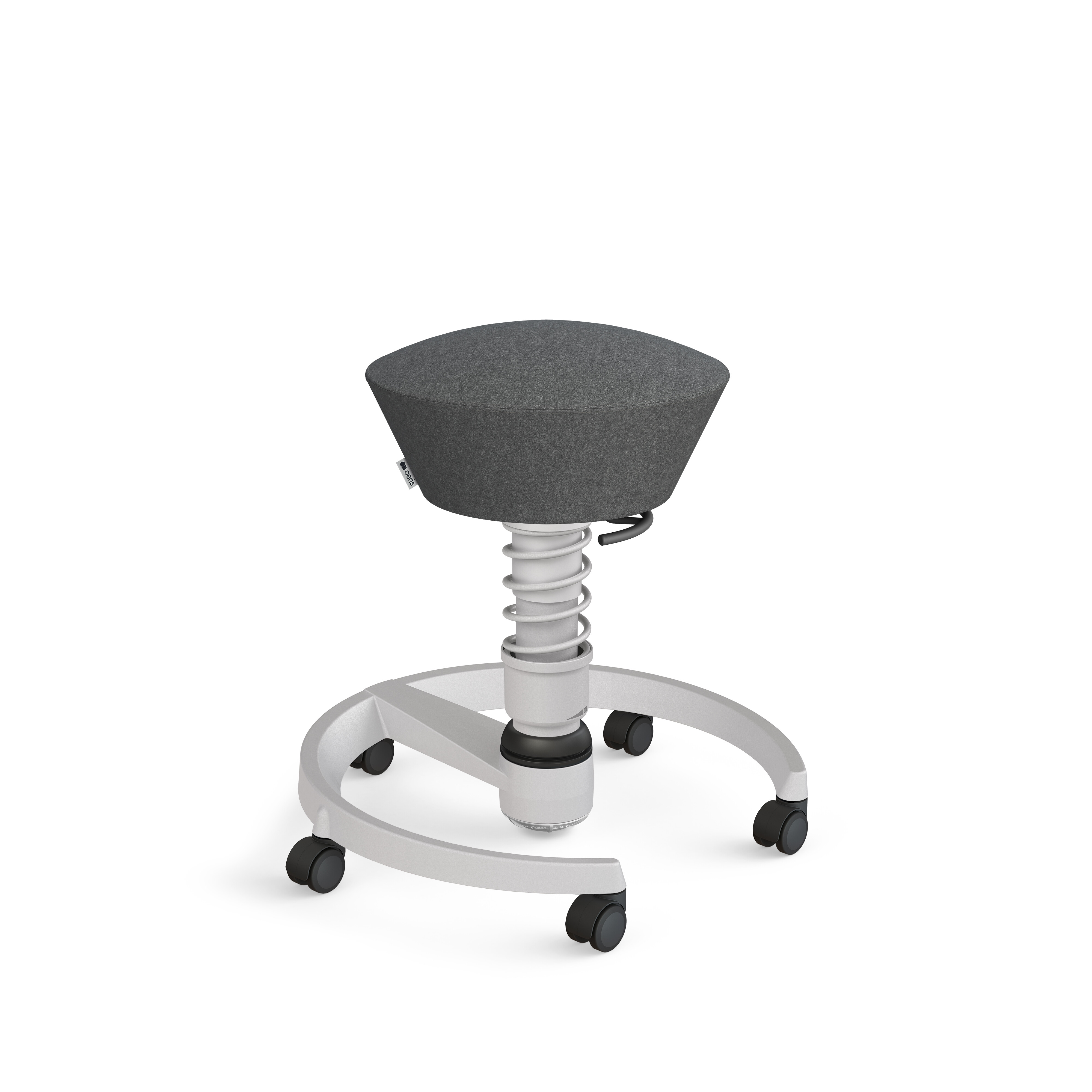 Aeris Swopper mit Rollen | Filz: Dunkelgrau | Feder: Light | Gestell: Hellgrau-metallic