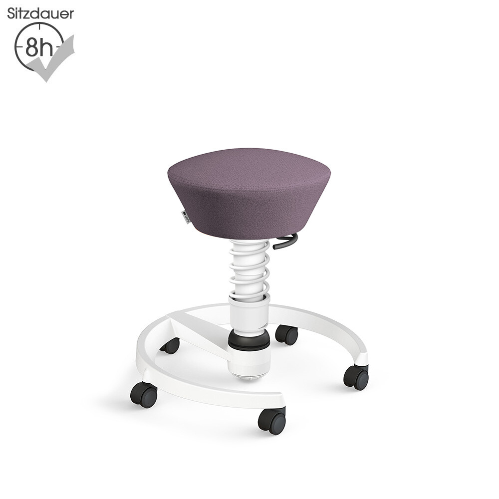 Aeris Swopper mit Rollen | Recyceltes Polyester: Hellviolett meliert | Feder: Light | Gestell: Weiß