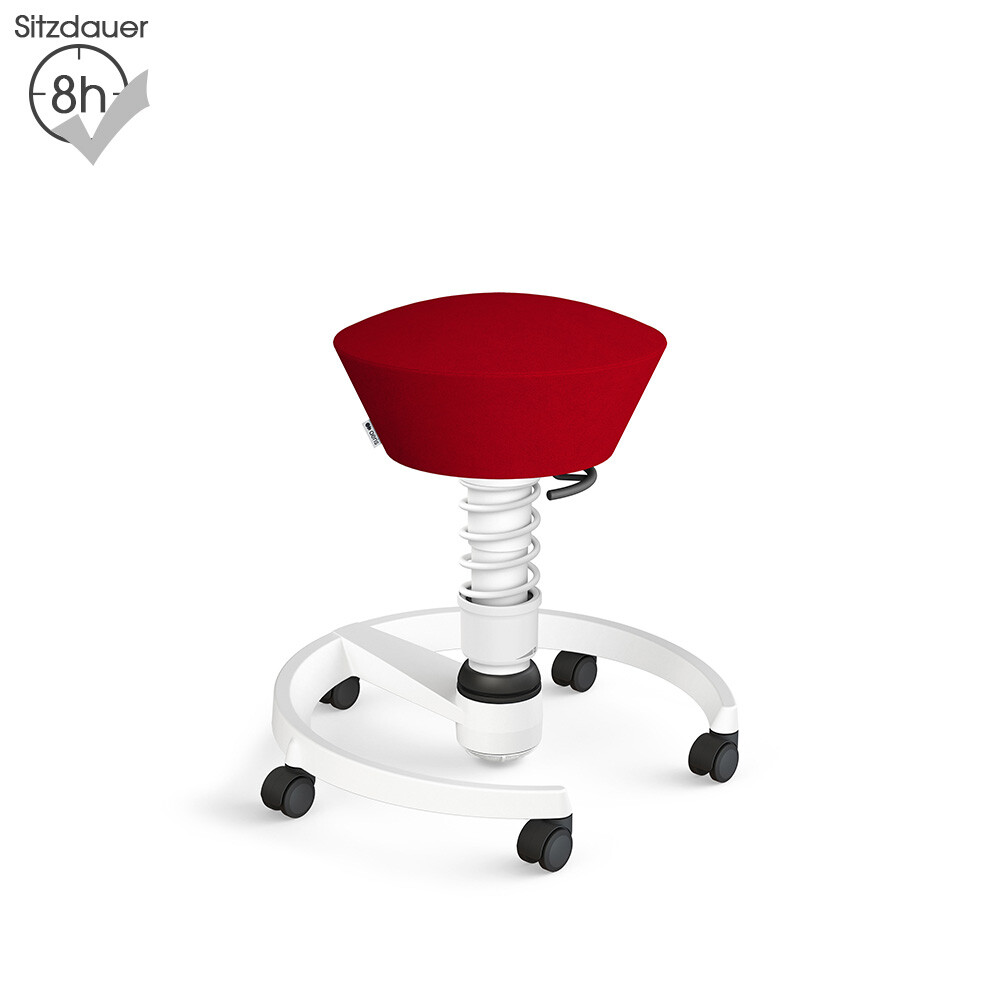 Aeris Swopper mit Rollen | Mikrofaser: Rot | Feder: Low | Gestell: Weiß