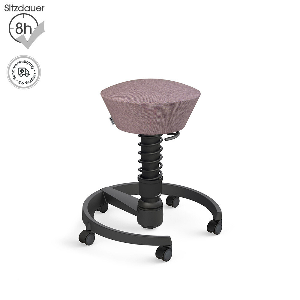 Aeris Swopper mit Rollen | Wolle-meliert: Rosa-Violett | Feder: Standard | Gestell: Schwarz