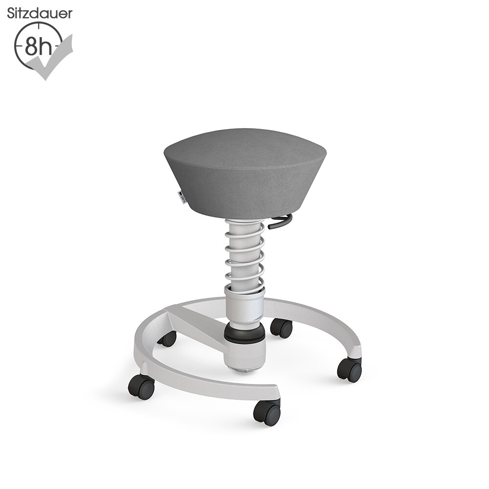 Aeris Swopper mit Rollen | Mikrofaser: Grau | Feder: Standard | Gestell: Hellgrau-metallic