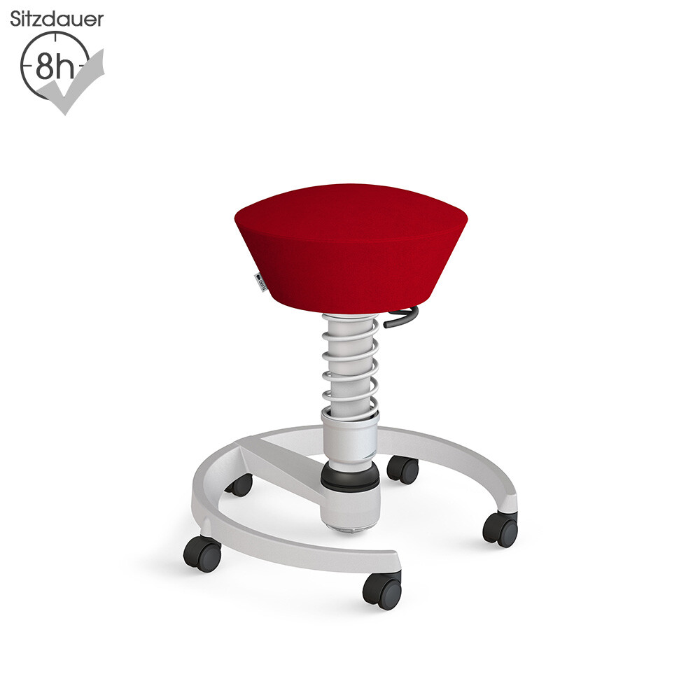 Aeris Swopper mit Rollen | Mikrofaser: Rot | Feder: Standard | Gestell: Hellgrau-metallic