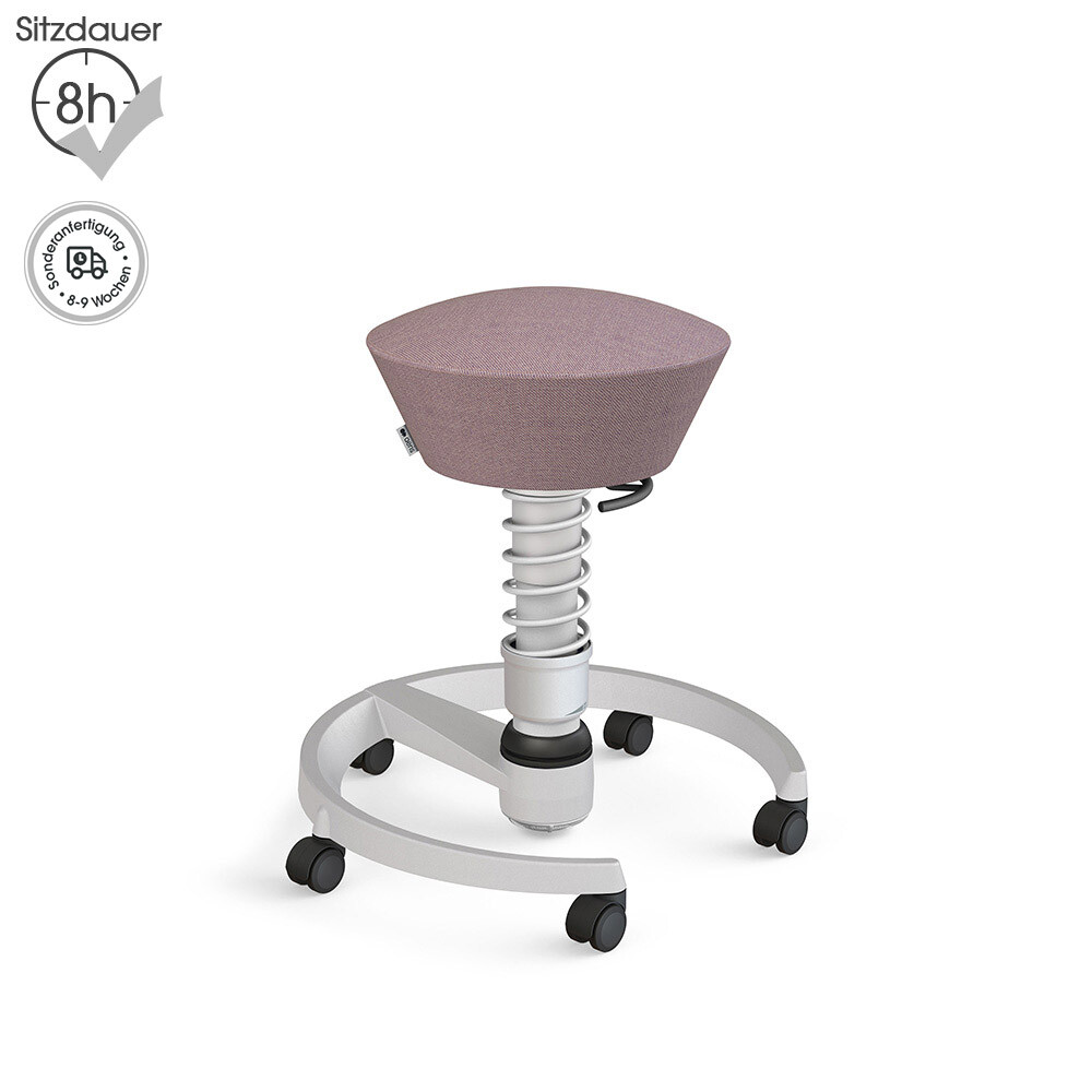 Aeris Swopper mit Rollen | Wolle-meliert: Rosa-Violett | Feder: Standard | Gestell: Hellgrau-metallic