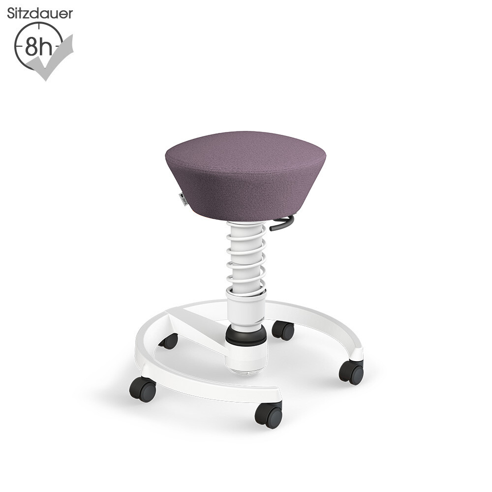 Aeris Swopper mit Rollen | Recyceltes Polyester: Hellviolett meliert | Feder: Standard | Gestell: Weiß