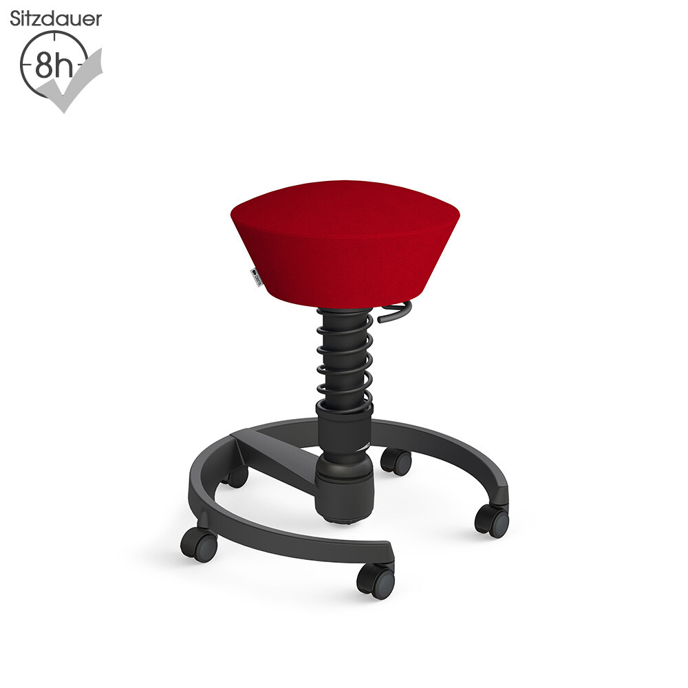 Aeris Swopper mit Rollen | Mikrofaser: Rot | Feder: Standard | Gestell: Schwarz