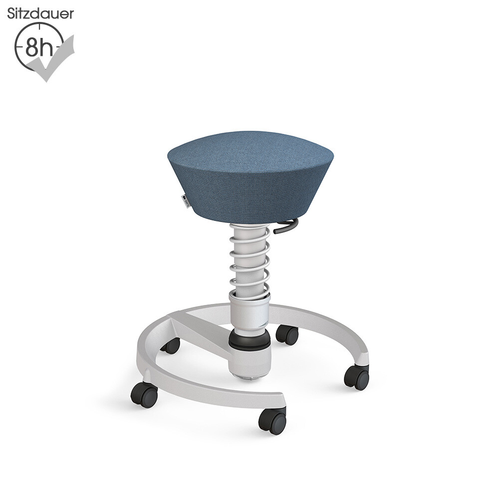 Summer Sale: Aeris Swopper mit Rollen | Wolle-meliert: Taubenblau | Feder: Standard | Gestell: Hellgrau-metallic