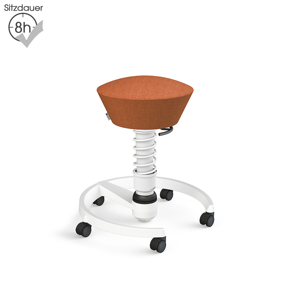 Aeris Swopper mit Rollen | Wolle-meliert: Orange-Rot | Feder: Standard | Gestell: Weiß