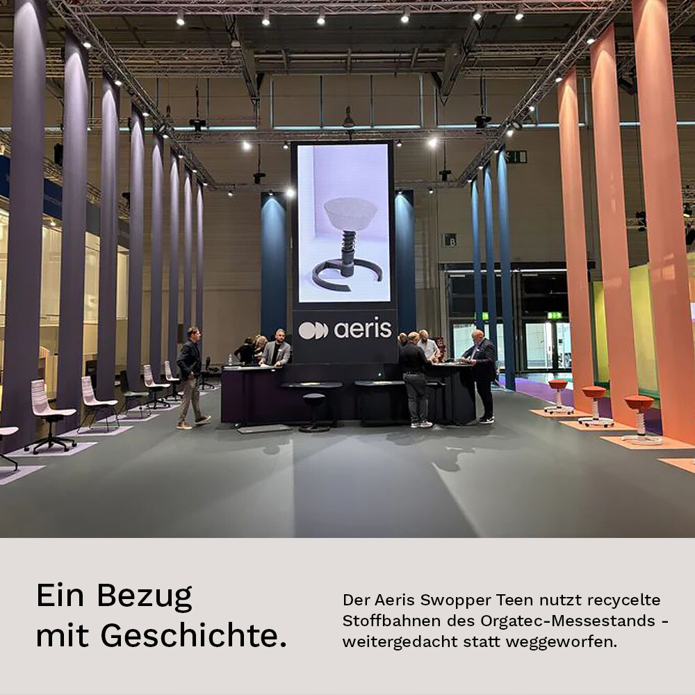 Ressourcenschonend produziert, der Bezug des Aeris Swopper Teens stammt aus recycelten Stoffbahnen.